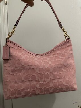 NWT！COACH Laurel Shoulder bag in Denim（CER66）light pink